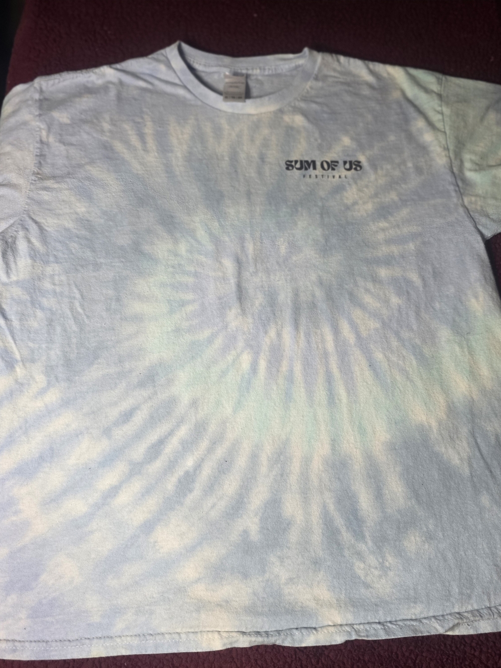 Sum Of Us Festival Staff Tie-Dye Short Sleeve Tee - Light Pastel Blue, XL